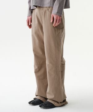 LOUNGE COTTON FLARE PANTS (BEIGE)
