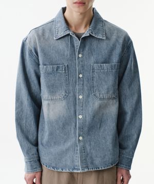 TURKEY DENIM TWO POCKET SHIRTS (WASHED BLUE)