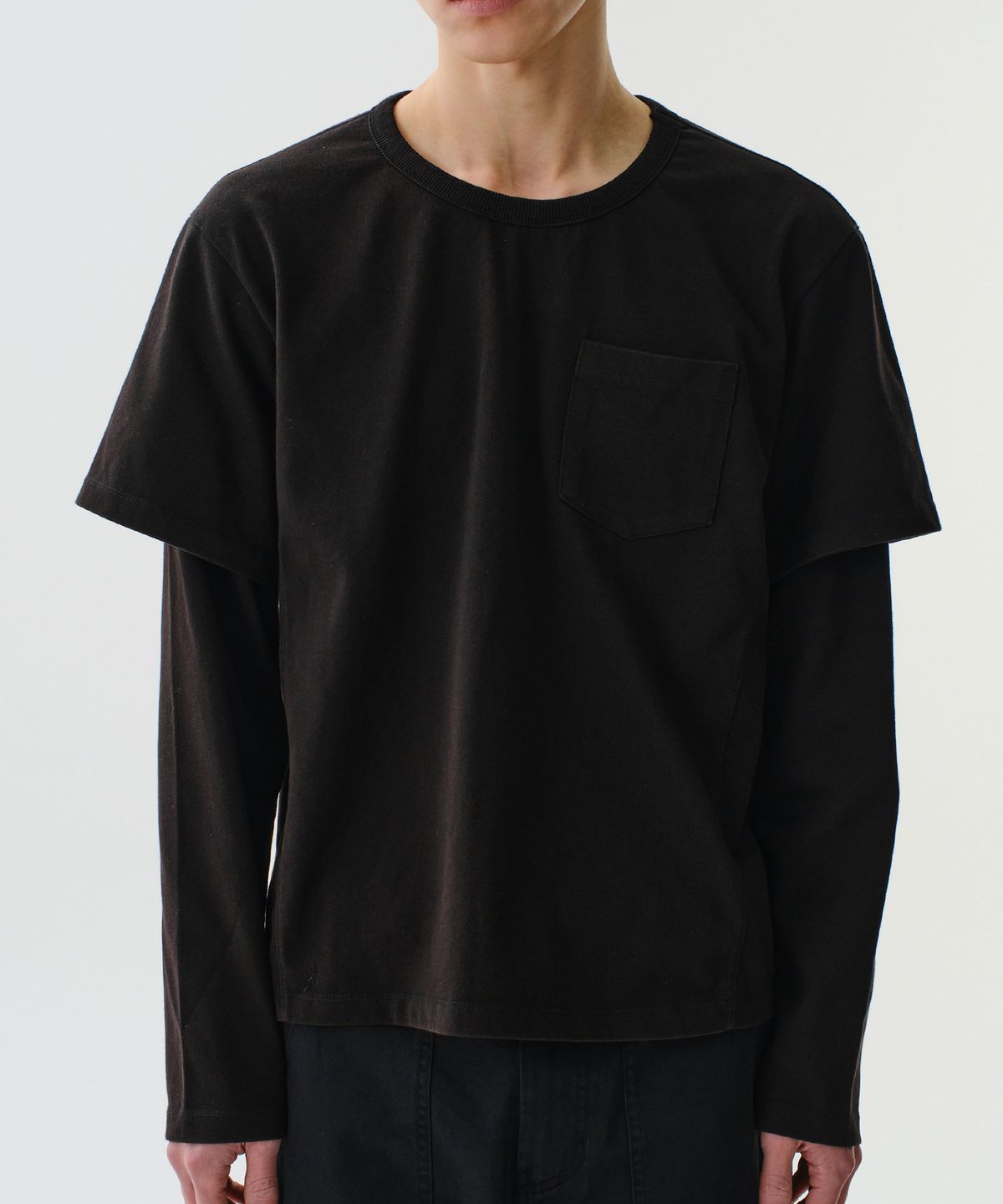 다이브인(DIVEIN) LAYERED WASHING LONG SLEEVE (BLACK)