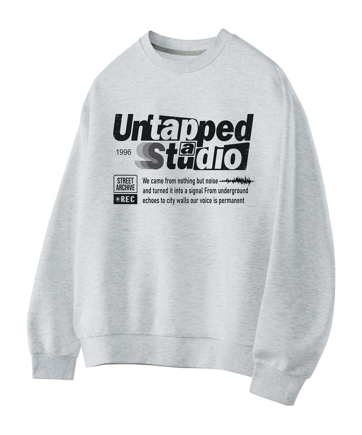 언탭트 스튜디오(UNTAPPED STUDIO) 레트로 레터링 그래픽 스웨트 오버핏 맨투맨