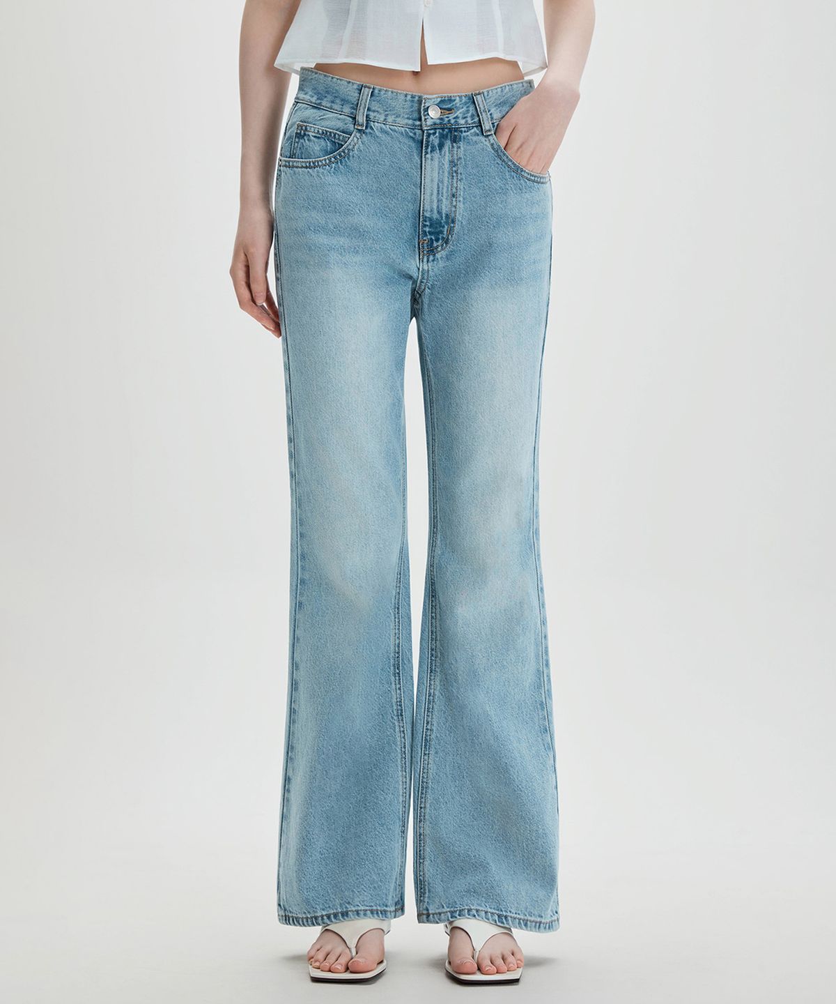 미쏘(MIXXO) 세미 부츠컷 데님_MIWTJG336J