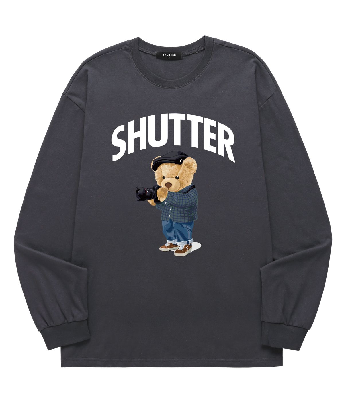 셔터(SHUTTER) CAMERA BEAR 롱슬리브 (SLS037) 차콜