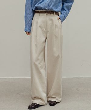 펜카 코튼 핀턱 와이드 팬츠_F6S229PT