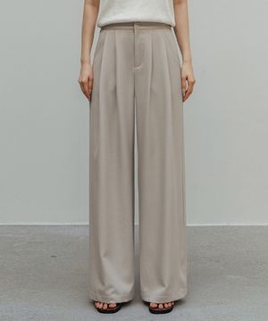 에디트 투핀턱 뒷밴딩 세미와이드 슬랙스_F6S222SL