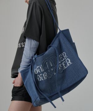 크랙 프린트 유틸리티 백 (데님)