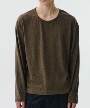 LAYERED SLUB TEXTURE LONG SLEEVE (KHAKI)
