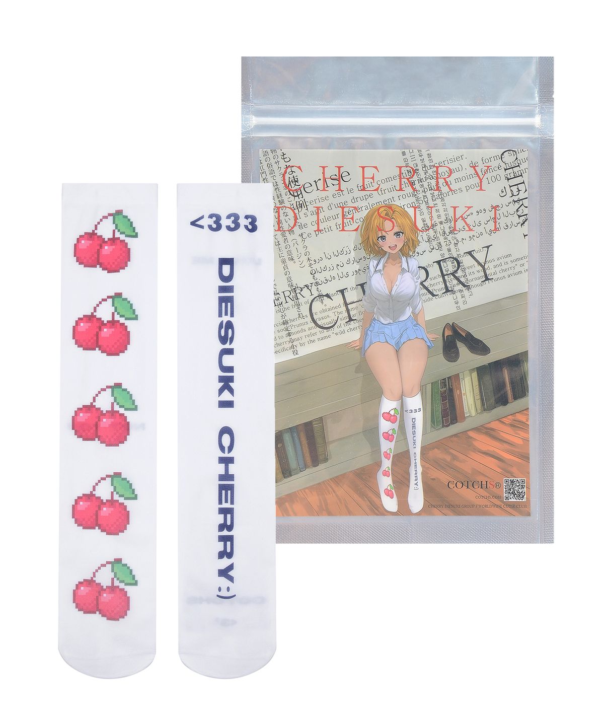 카치스(COTCHS) CHERRY KNEE SOCKS