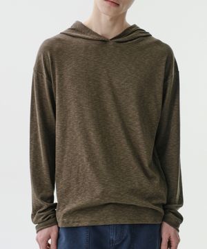 LAYERED SLUB TEXTURE HOOD (KHAKI)