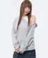 [레이 PICK] Diagonal button Layered hoodie GREY