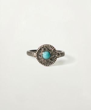 썬 레트로 신세틱 터키석 링 실버