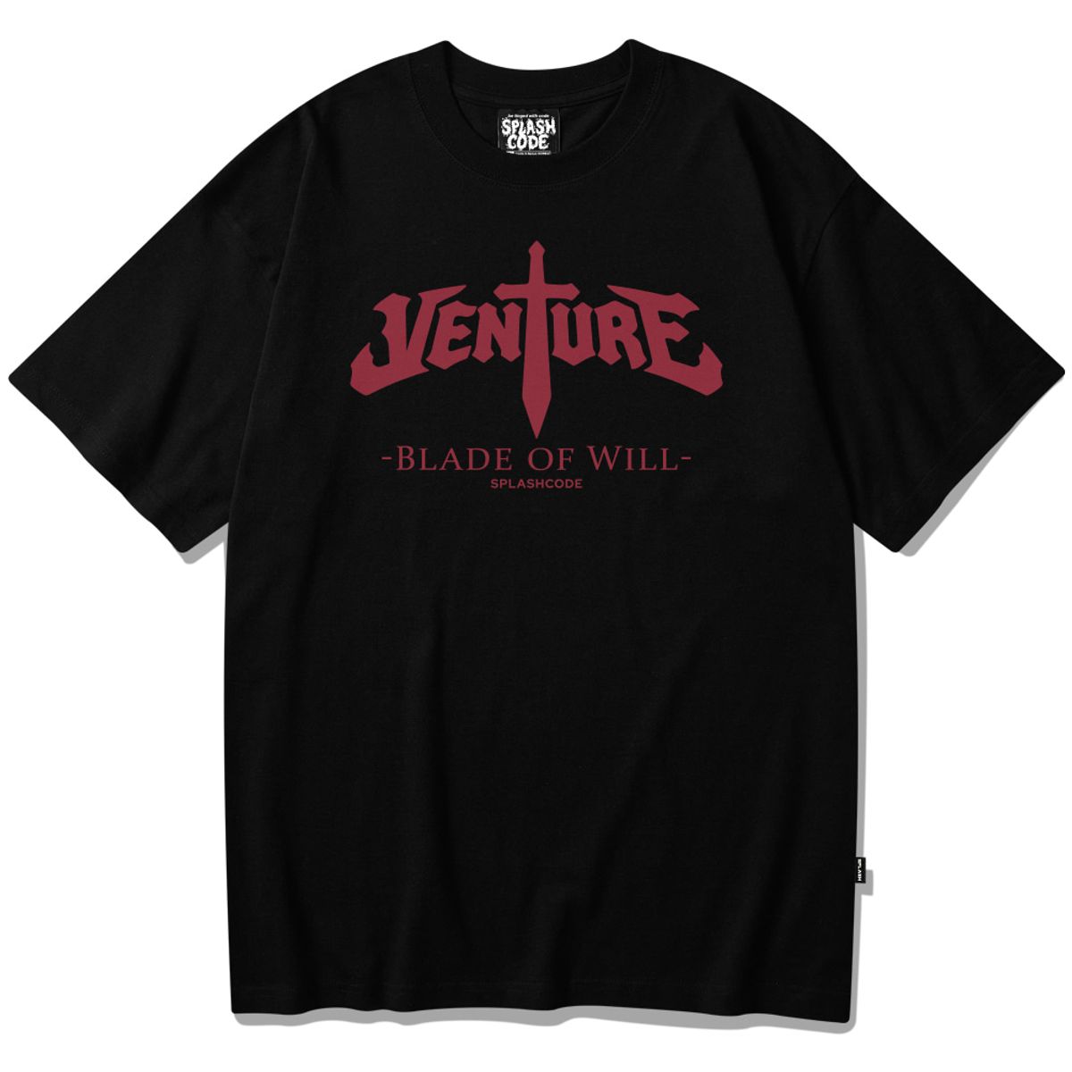 스플래시코드(SPLASHCODE) 반팔 티셔츠 블랙 - 의지의 칼날(Venture)