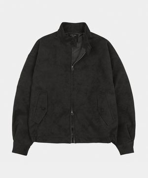 빔스 스웨이드 블루종 레더 자켓 챠콜