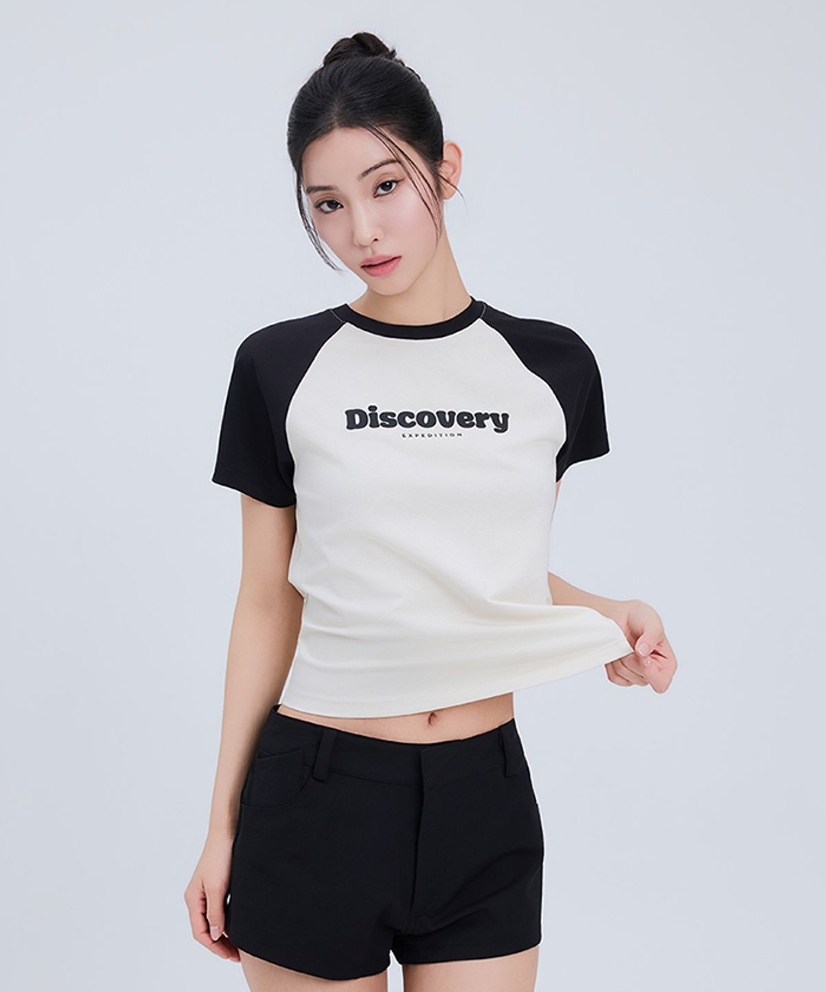 디스커버리 익스페디션(DISCOVERY EXPEDITION) 여성 프레시벤트 래글런 반팔티셔츠 (D/IVORY)