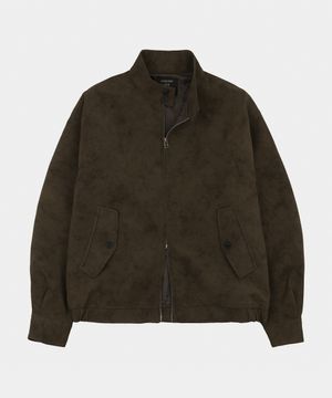 빔스 스웨이드 블루종 레더 자켓 다크브라운