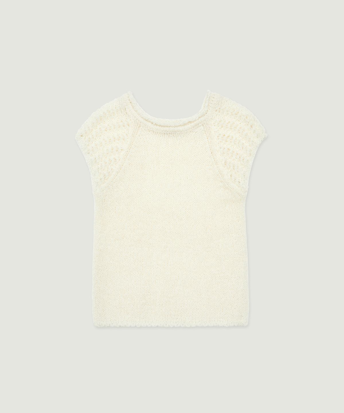 그로브(GROVE) JACE NET HALF SLEEVE KNIT (CREAM)