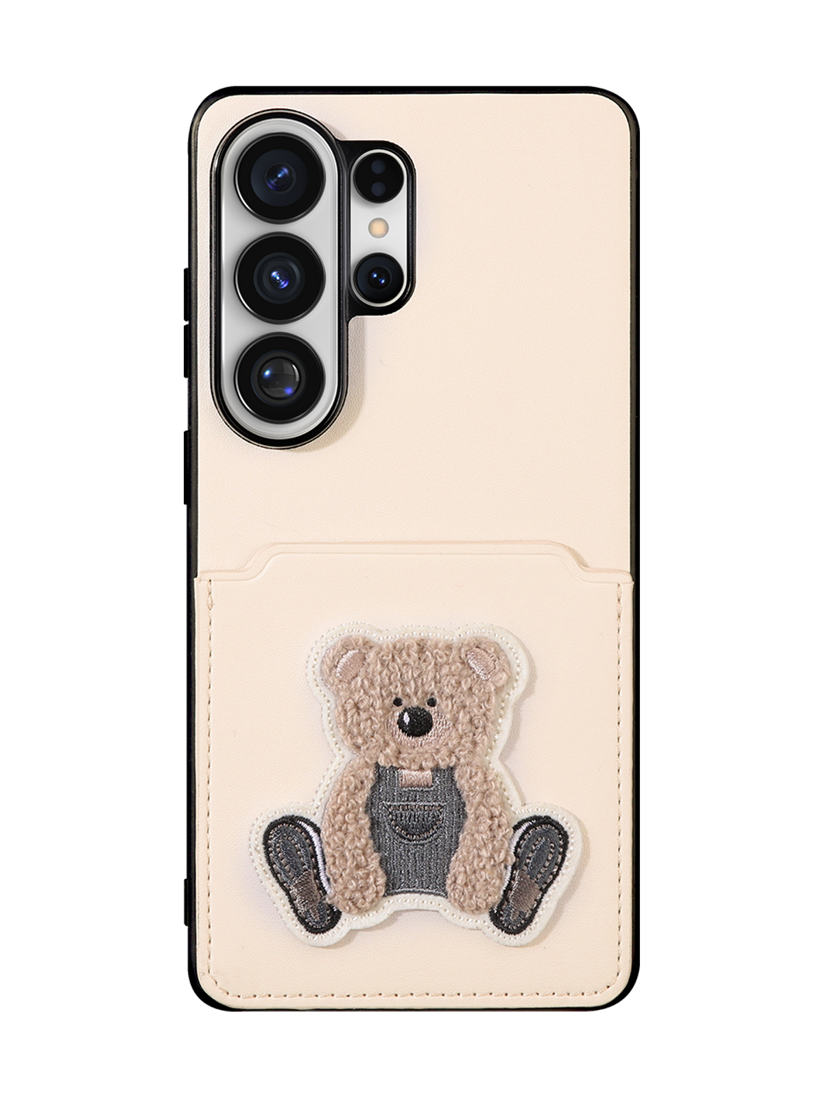 디자인스킨(DESIGNSKIN) 갤럭시S26/플러스/울트라 클래식 자수 포켓 케이스 ver.3-아이보리 베어