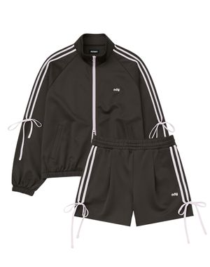 리본 타이 트랙 세트 차콜