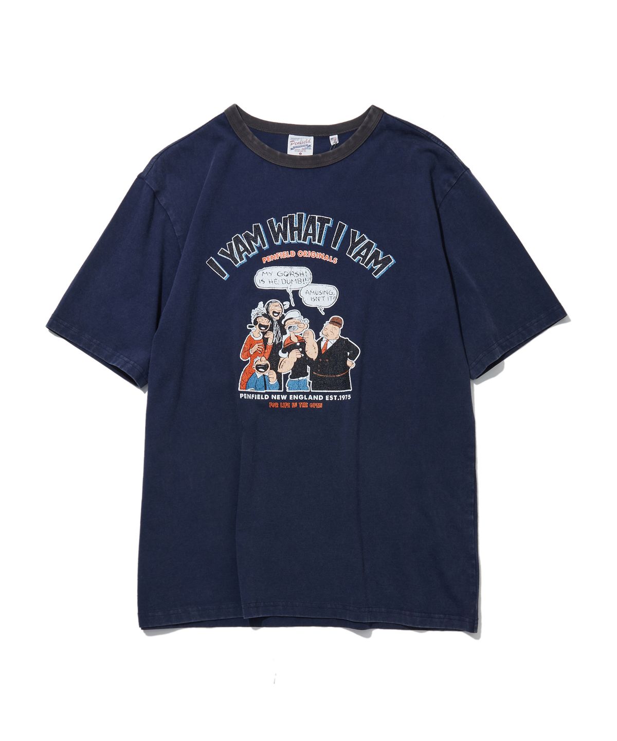 펜필드(PENFIELD) 빈티지 시리즈 I YAM WHAT I YAM 반팔 티셔츠 네이비_FS2KT52U