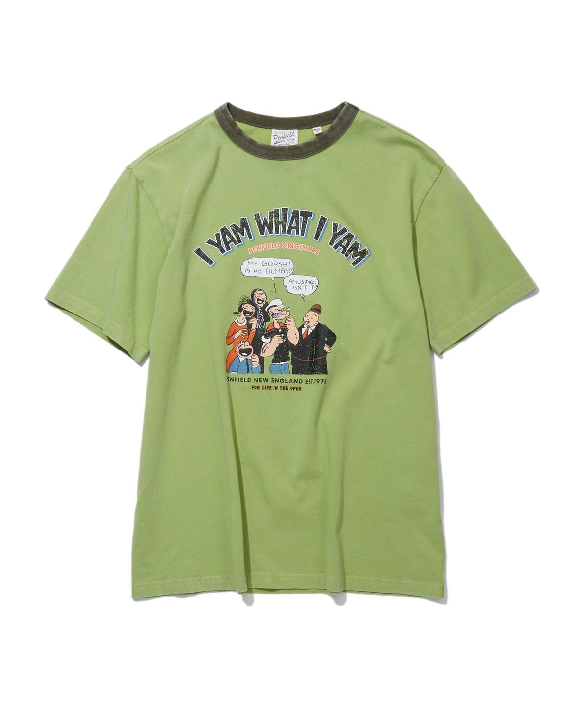펜필드(PENFIELD) 빈티지 시리즈 I YAM WHAT I YAM 반팔 티셔츠 라이트그린_FS2KT51U