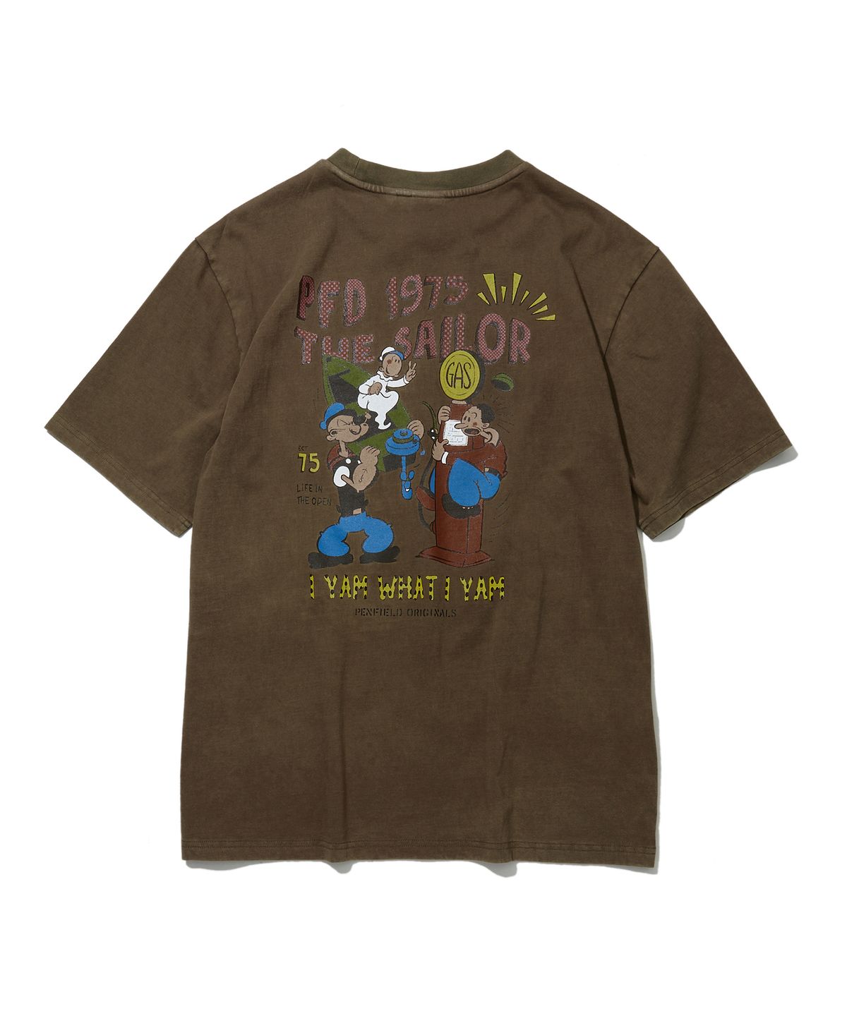 펜필드(PENFIELD) 빈티지 시리즈 BACK 아트워크 반팔 티셔츠 라이트카키_FS2KT49U