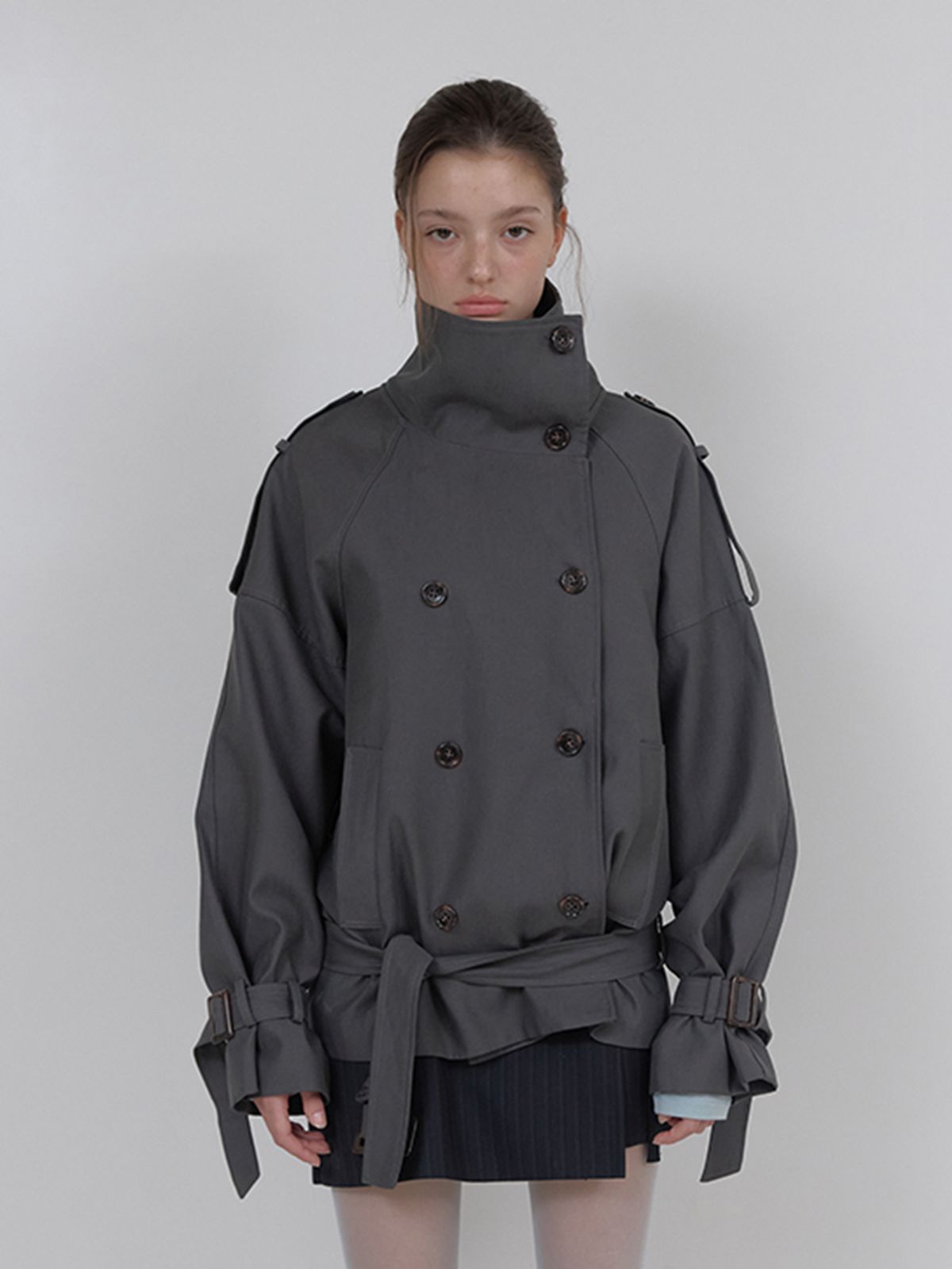 아수라(ASURA) AUTHENTIC TRENCH JACKET (CHARCOAL)