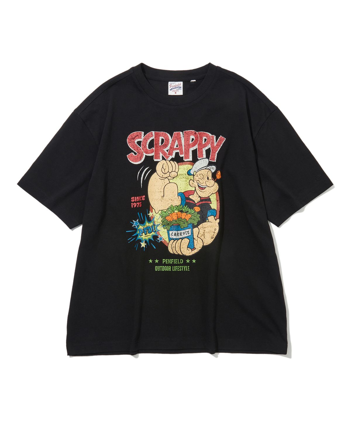 펜필드(PENFIELD) 빈티지 시리즈 SCRAPPY 반팔 티셔츠 블랙_FS2KT46U