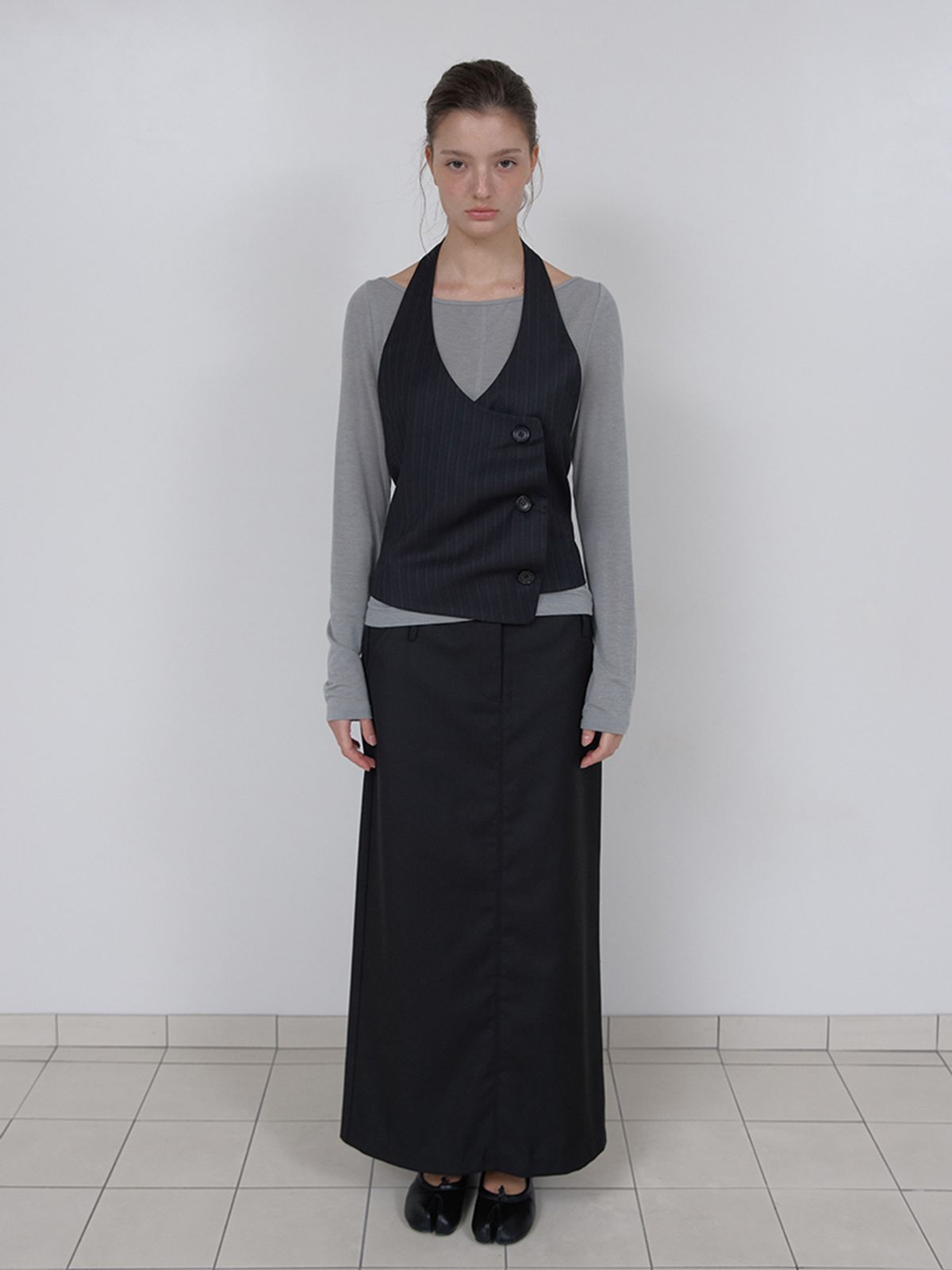 아수라(ASURA) ESSENTIAL MAXI SKIRT (BLACK)