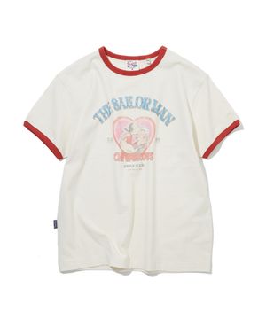 빈티지 시리즈 CHIVALROUS 인그레이 링거 반팔 티셔츠 아이보리_FS2KT45U