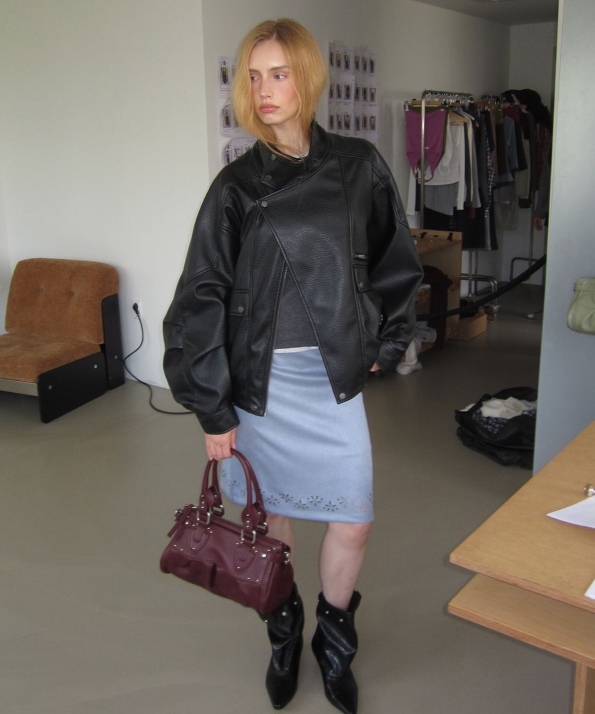 아수라(ASURA) HERITAGE LEATHER JUMPER (BLACK)