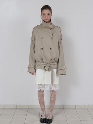 LACE SATIN SKIRT (IVORY)