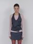 PIN STRIPE LAYERED VEST (CHARCOAL)