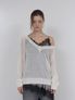 SHEER MOHAIR V-NECK KNIT (IVORY)
