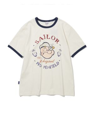 빈티지 시리즈 세일러 인그레이 링거 반팔 티셔츠 아이보리_FS2KT42U