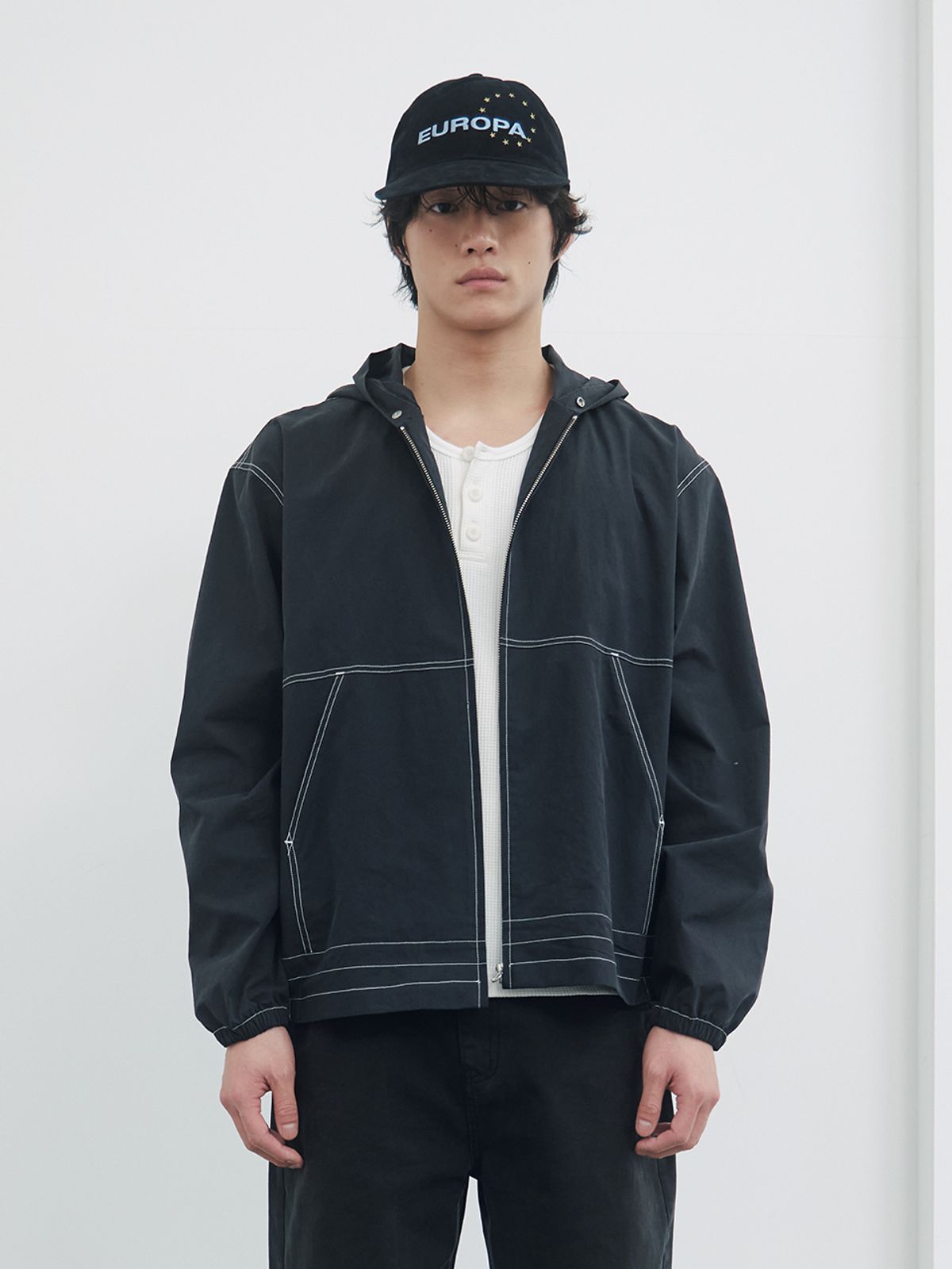 기준 맨(KIJUN MEN) Navajo Hooded Jacket Black