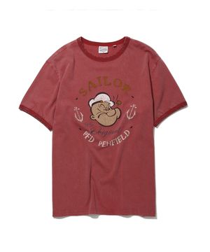 빈티지 시리즈 세일러 링거 반팔 티셔츠 핫핑크_FS2KT41U