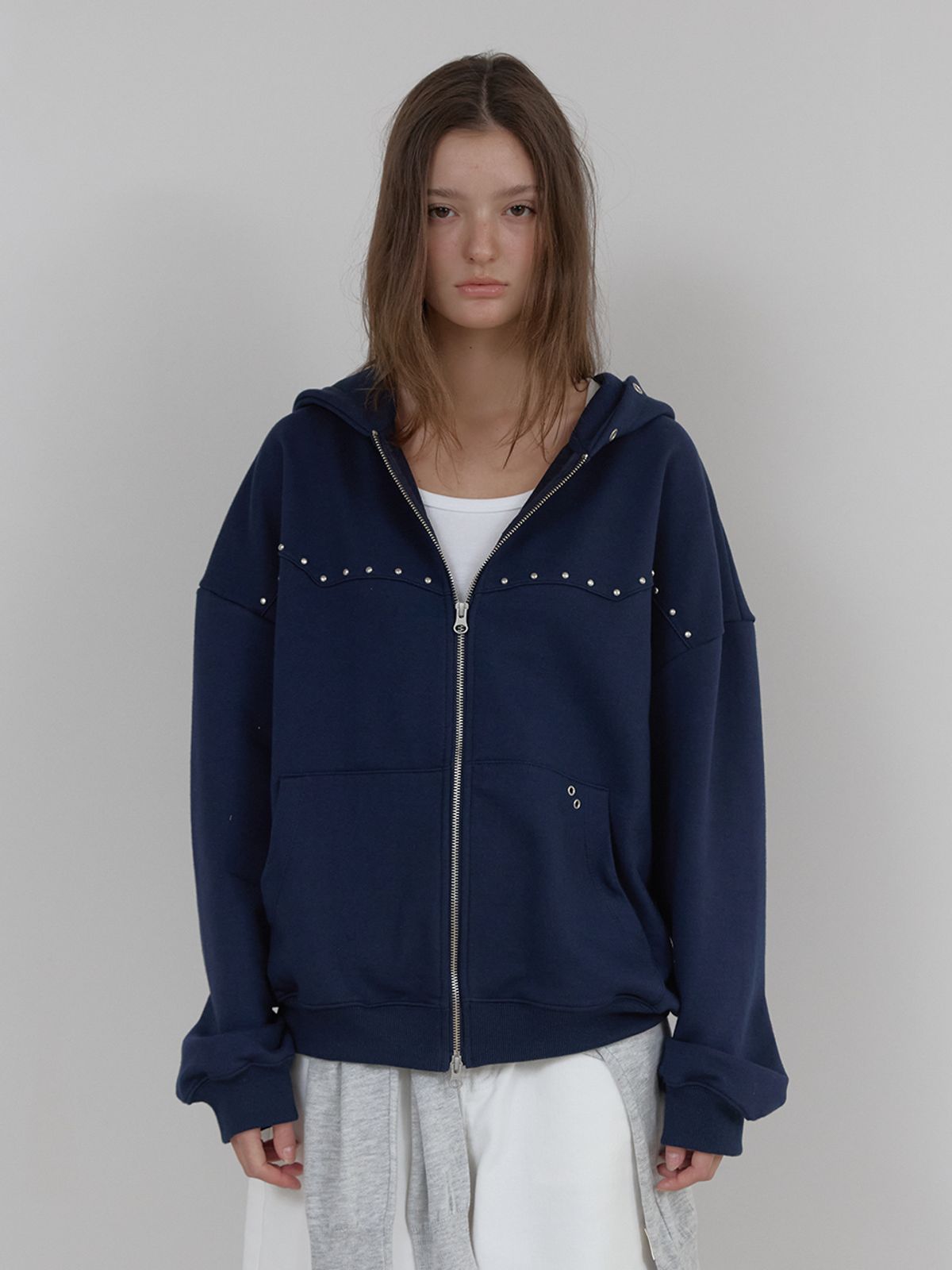 아수라(ASURA) WESTERN LINE HOOD ZIP-UP (NAVY)