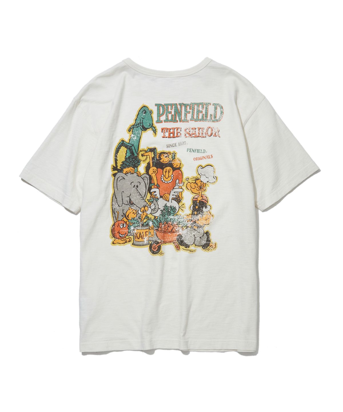 펜필드(PENFIELD) 슬럽 유니브 빈티지 아트워크 반팔 티셔츠 화이트_FS2KT19U
