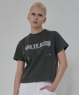페인트 드랍 티셔츠 (차콜)