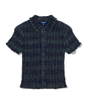 체크 워싱 스모킹 셔츠 그린_FS2WR02F