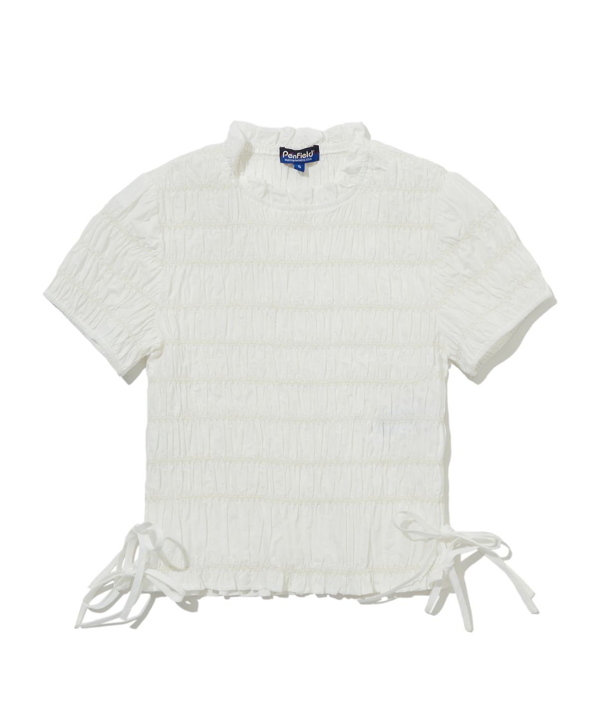 펜필드(PENFIELD) 지그재그 스모킹 블라우스 화이트_FS2WR13F