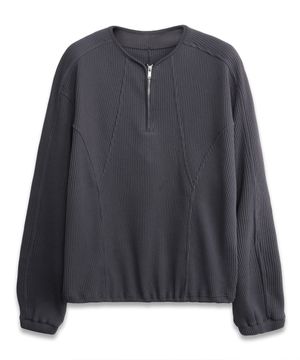 쿼터 집업 와플 풀오버 CHARCOAL