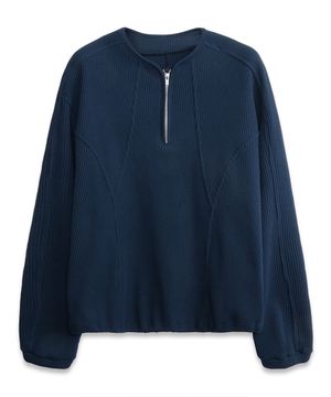쿼터 집업 와플 풀오버 NAVY