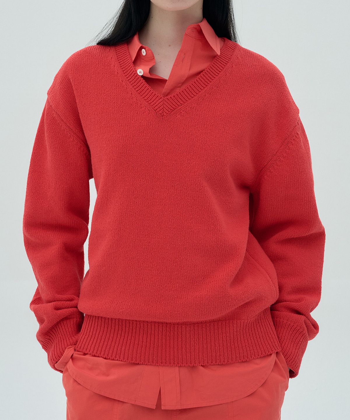 정감 스튜디오(JEONGGAM STUDIOS) Cotton V Neck Knit_5 color