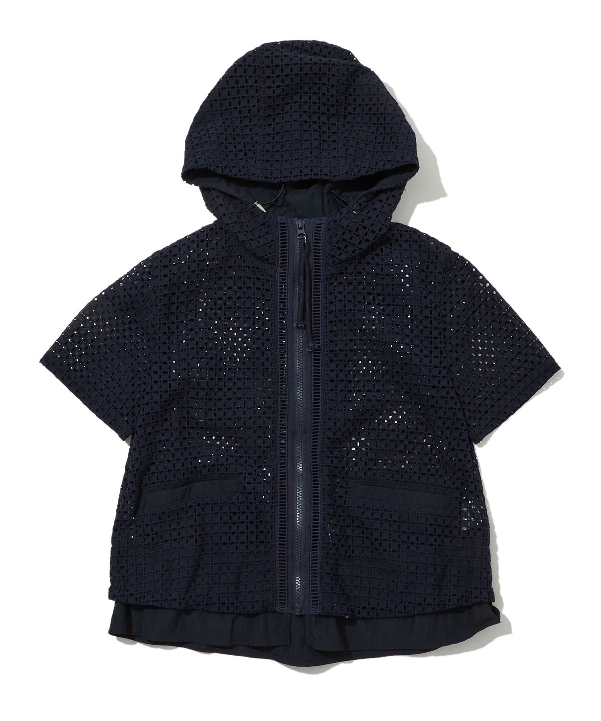 펜필드(PENFIELD) 크로셰 펀칭 후드 집업 네이비_FS2CG80F