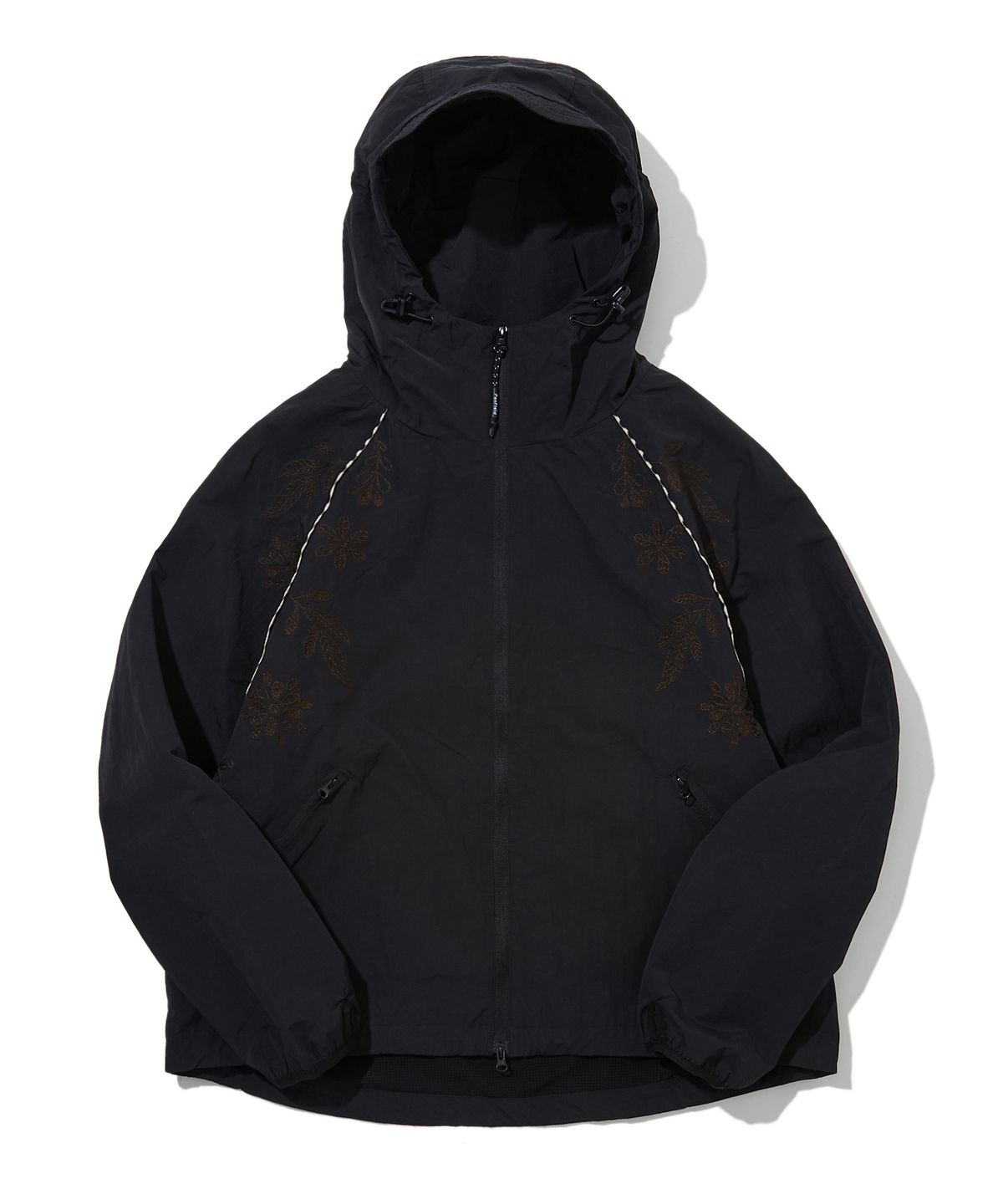 펜필드(PENFIELD) 플라워자수 후드 바람막이 블랙_FS1WJ16U