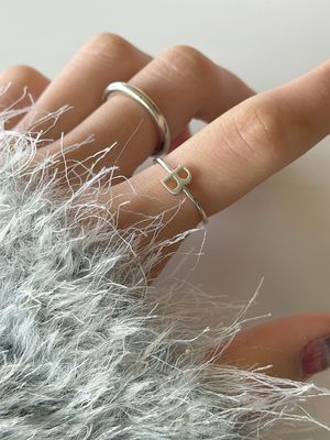 [925실버] 센터 이니셜 링 (A~Z)