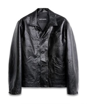 커버올 레더 워크 자켓 BLACK