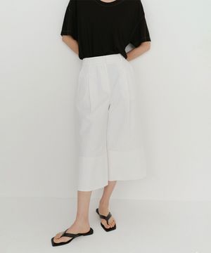 WIDE CROPPED PANTS (WHITE)