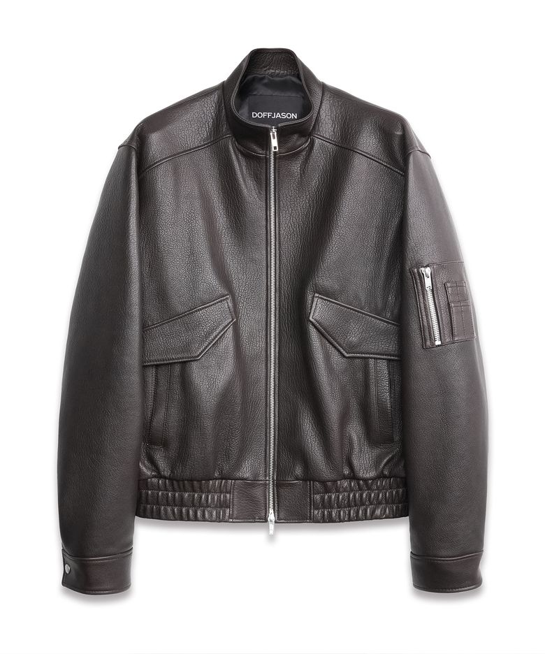 소프트 램스킨 파일럿 자켓 DARK BROWN