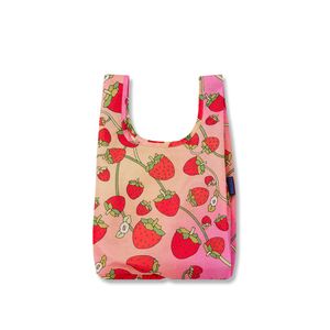 소형 베이비 에코백 장바구니 Strawberry Blossom